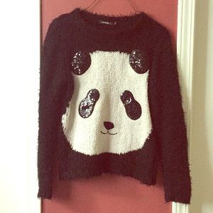 Fuzzy Panda scoop neck sweater